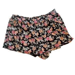Torrid Floral High Waisted Shorts Womens Size 4X Black & Pink Pull On Casual